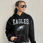 Philadelphia Eagles Studded Detail Fleece Hoodie