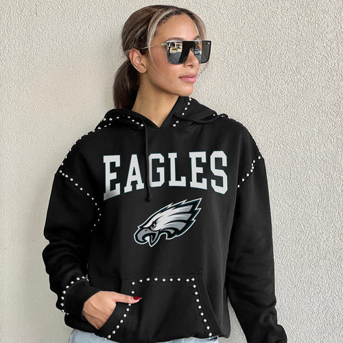 Philadelphia Eagles Studded Detail Fleece Hoodie