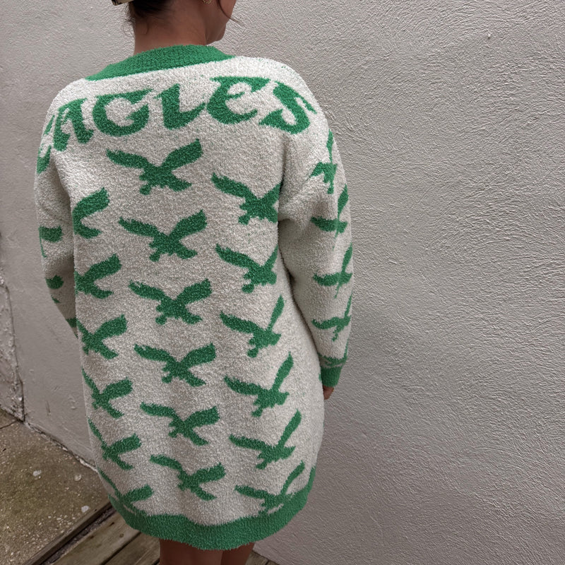 Birds Heavy Weighted Fleece Cardigan