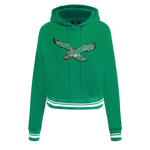 NFL Philadelphia Eagles Retro Classic Women's Cropped Pullover Hoodie