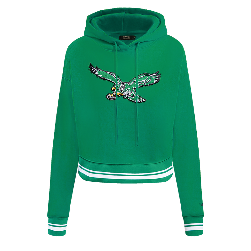 NFL Philadelphia Eagles Retro Classic Women's Cropped Pullover Hoodie