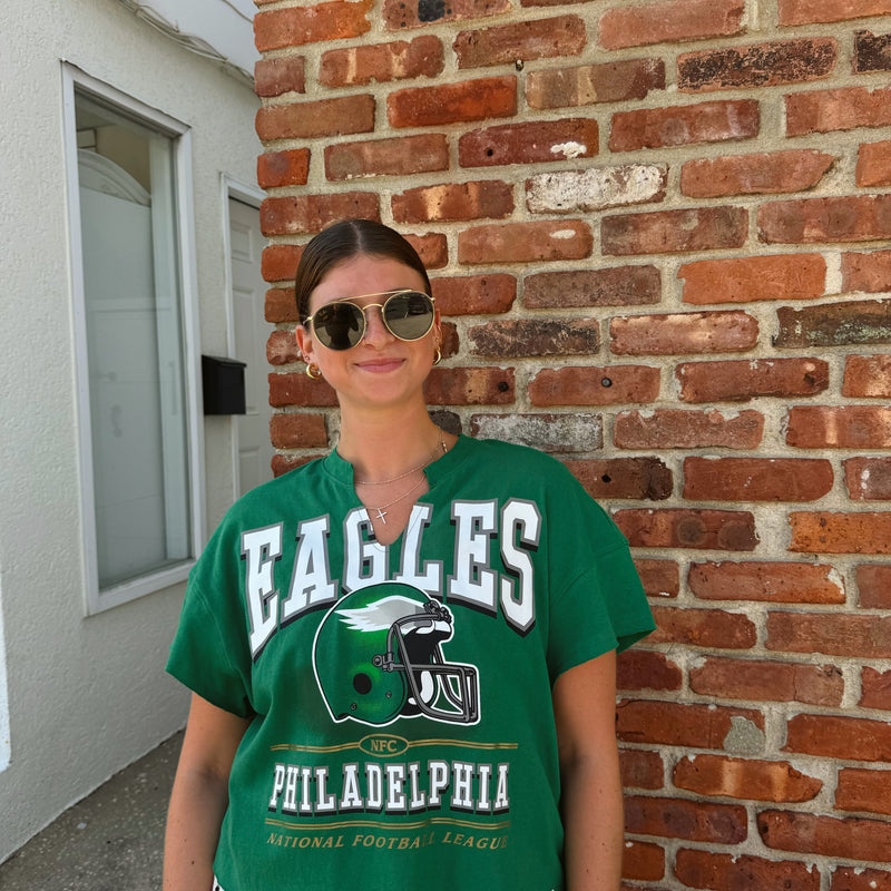 47' Eagles Cropped Notch-Neck Tee