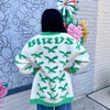 Birds Heavy Weighted Fleece Cardigan