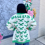 Birds Heavy Weighted Fleece Cardigan