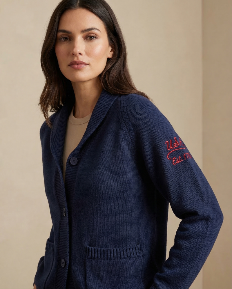philme mix knit cardigan (unisex、navy) Philadelphia Knit Cardigan