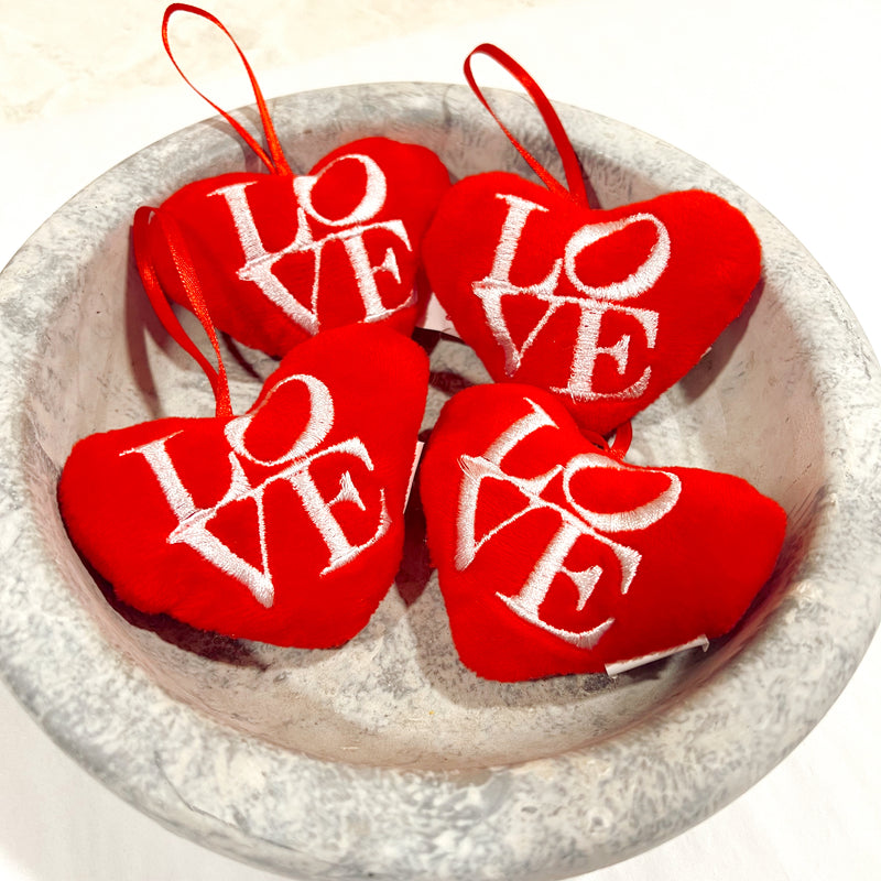 LOVE Heart Plush Ornament