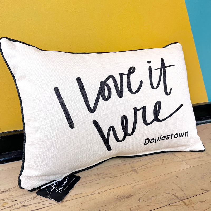 "I Love It Here (Doylestown)" Pillow