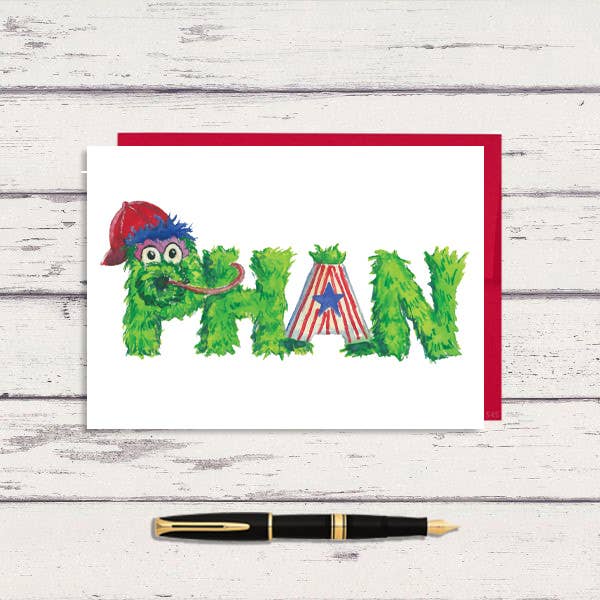 Furry Fan Phillies Inspired Greeting Card