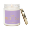 Happy Birthday Soy Candle - Clear Jar/Purple Label
