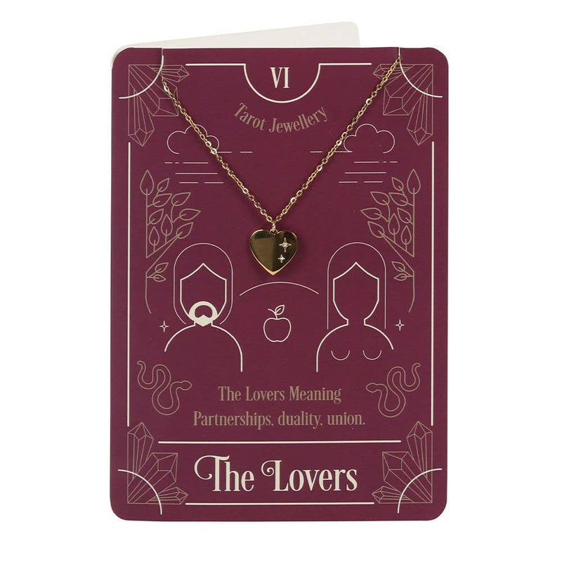 The Lovers Tarot Card Necklace on Greeting Card