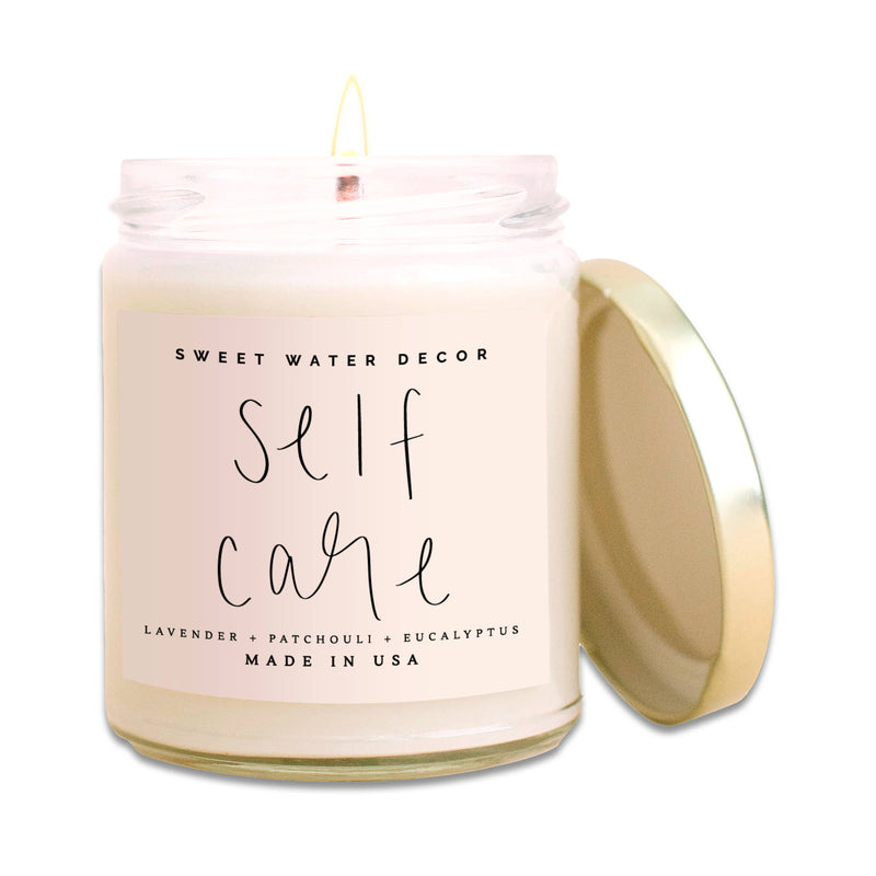 Self-Care Clear Jar/ Pink Label Soy Candle