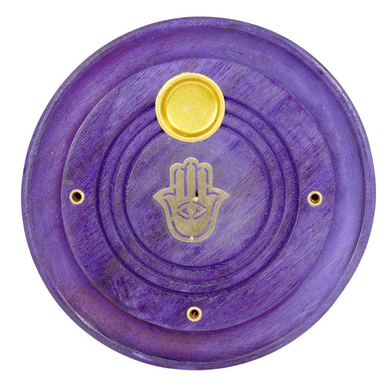 Round Hamsa Stick And Cone Incense Burner