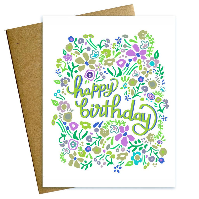 Colorful Flowers Birthday Card