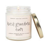 Best Grandma Ever 9 oz Soy Candle - Clear Jar/Pink Label