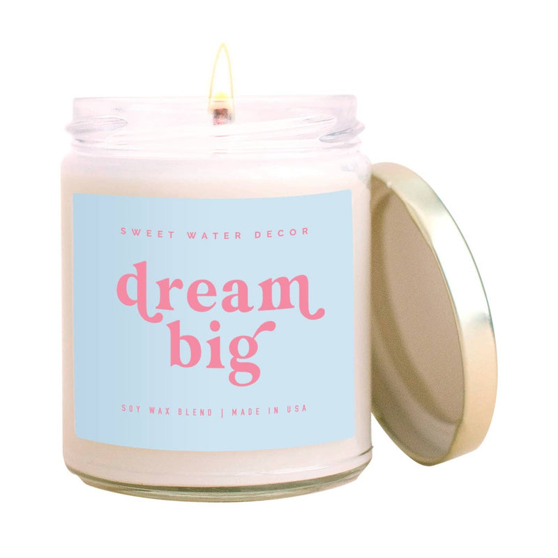 Dream Big Soy Candle - Clear Jar/Gold Lid