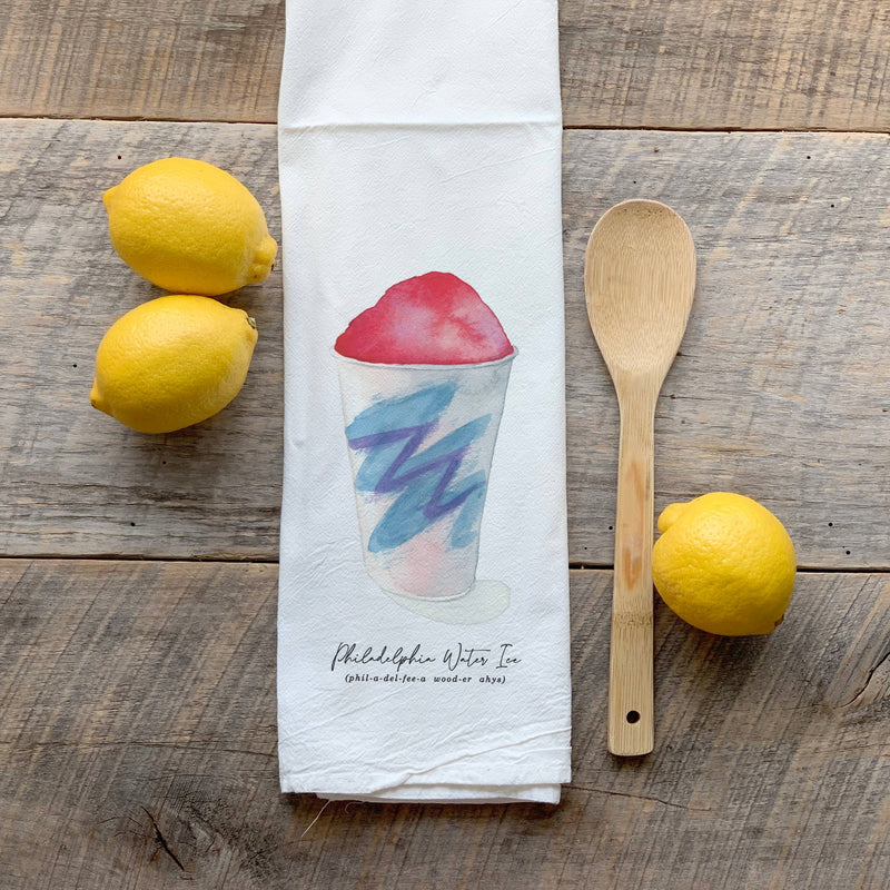 Watercolor Philadelphia Water Ice Flour Sack Towel