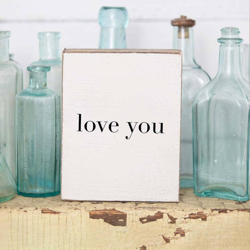 "Love You" Decorative Wooden Block