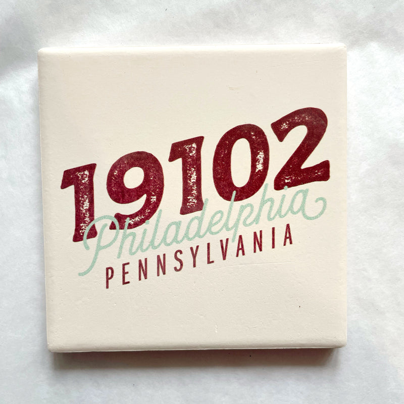 19102 Philadelphia Zip Code Coaster